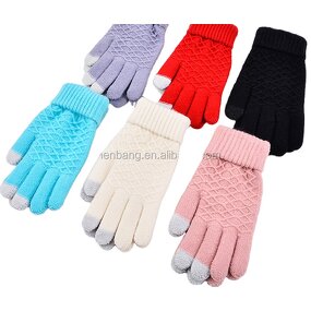 Touch Screen Gloves Manufacturer - New Style Knitting Wool Cute Fingerless