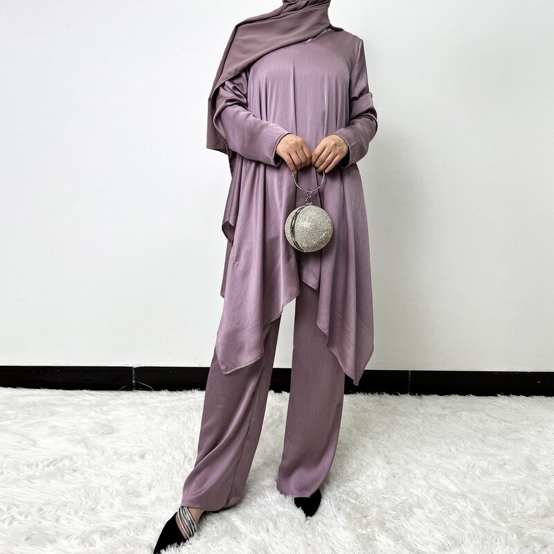 Islamic Abaya Set Factory - Wholesale Elegant Modest Simple Polyester Suit Set