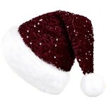 Santa Hat Manufacturer - New Warm Knitted Double Layer Sequin Plush Larger