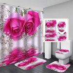 Bathroom Set Factory - Customized 3D Design Waterproof Fabric Shower Curtain