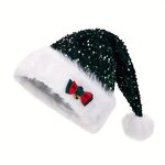 Santa Hat Factory - New Xmas Holiday Party Outfit Red Sequin Bow Plush
