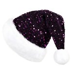 Santa Hat Manufacturer - New Warm Knitted Double Layer Sequin Plush Larger