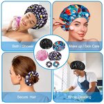 Shower Cap Set Manufacturer - Women's Double Layers PEVA Floral Reusable