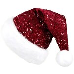 Santa Hat Manufacturer - New Warm Knitted Double Layer Sequin Plush Larger