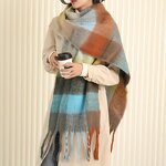 Winter Scarf Manufacturer - Large Chunky Plaid Checked Colorful Oversized Soft