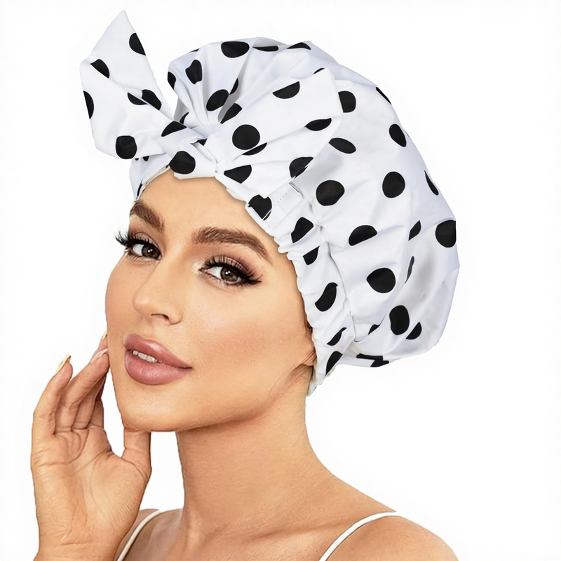 Shower Cap Factory - Custom Luxury Silk Waterproof Adjustable Bowknot