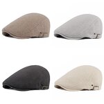 Linen Beret Factory - Unisex Four Seasons Breathable Ivy Flat Cap Embossed