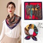 Silk Scarf Factory - Spring New Saddle Print Lady Sweet Imitation Silk 70