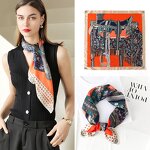 Silk Scarf Factory - Spring New Saddle Print Lady Sweet Imitation Silk 70
