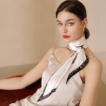 Silk Scarf Factory - Custom Print Women Black Square Twill Silk Scarf