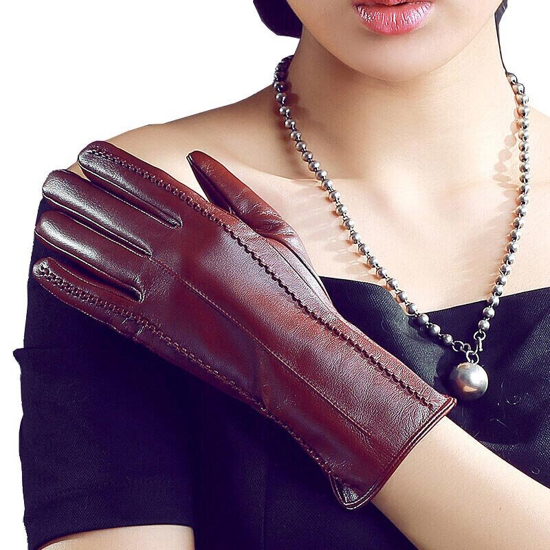 Touch Screen Gloves Factory - Fashion Winter Soft Warm Women Goatskin Leather