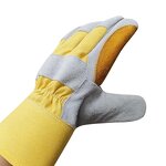 Welding Gloves Manufacturer - Factory Custom Yellow Short Cowhide Heat Insulation