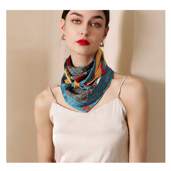 Silk Scarf Factory - Spring New Saddle Print Lady Sweet Imitation Silk 70