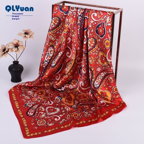 Silk Scarf Manufacturer - Autumn Winter New 9090 Large Square Silk Printed