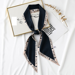 Silk Scarf Factory - Custom Print Women Black Square Twill Silk Scarf