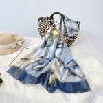 Silk Scarf Manufacturer - Custom Logo Print Long Silk Scarf OEM/ODM