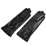 Leather Gloves Factory - Wholesale Winter Sheepskin Dressing Gloves With Button