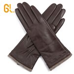 Driving Gloves Manufacturer - Brown Custom Car Genuine Sheepskin Leather Women
