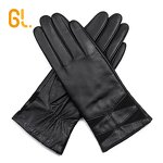 Driving Gloves Manufacturer - Female Black Dress Winter Real Leather Warm