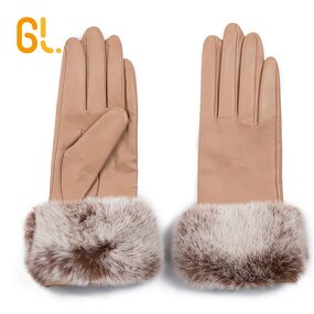 Rabbit Fur Gloves Manufacturer - Custom Luxury Real Fur Cuff Leather Winter
