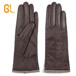 Driving Gloves Manufacturer - Brown Custom Car Genuine Sheepskin Leather Women