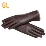 Driving Gloves Manufacturer - Brown Custom Car Genuine Sheepskin Leather Women