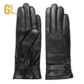 Leather Gloves Factory - Wholesale Winter Sheepskin Dressing Gloves With Button