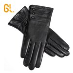 Leather Gloves Factory - Wholesale Winter Sheepskin Dressing Gloves With Button