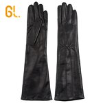 Opera Gloves Factory - Womens Elbow Length Black Goatskin Leather Wholesale