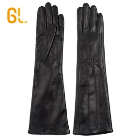 Opera Gloves Factory - Womens Elbow Length Black Goatskin Leather Wholesale