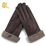 Driving Gloves Manufacturer - Brown Custom Car Genuine Sheepskin Leather Women
