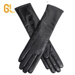 Leather Gloves Factory - Ladies Women Sex Elbow Long Black Sheepskin Winter