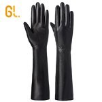 Opera Gloves Factory - Womens Elbow Length Black Goatskin Leather Wholesale
