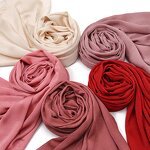 Silk Hijab Factory - Women Muslim Luxury Ladies Satin Glitter Satin Hijab