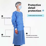Surgical Gown Factory - Blue SMS Non-woven PP/PE Disposable Isolation Gown