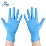 Disposable Nitrile Gloves Manufacturer - INTCO Blue Examination Powder Free Textured