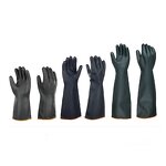 Latex Chemical Gloves Manufacturer - Lengthened Thickened 35 45 55 CM Black Acid Alkali