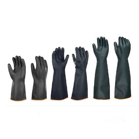 Latex Chemical Gloves Manufacturer - Lengthened Thickened 35 45 55 CM Black Acid Alkali