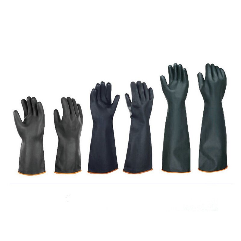 Latex Chemical Gloves Manufacturer - Lengthened Thickened 35 45 55 CM Black Acid Alkali