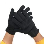 Steel Wire Gloves Manufacturer - Black High Strength Polyester Level 4 Anti-Cut