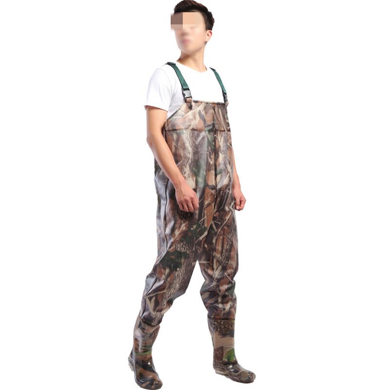 Chest Fishing Waders Manufacturer - Waterproof PVC Knitted Fabric Camouflage with Boots
