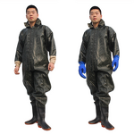 Fishing Coverall Suit Manufacturer - Waterproof PVC Fabric with Gloves Outdoor Wader