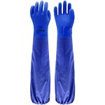 PVC Chemical Gloves Manufacturer - 806SL Extended Sleeve 66 CM Blue Oil Acid Alkali