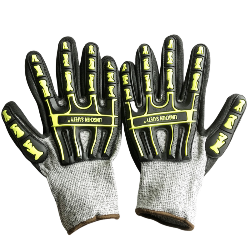 Cut Resistant Gloves Manufacturer - TPR Nitrile Coated Palm Anti Impact Vibration