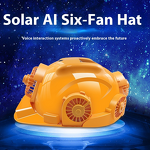 Cooling Helmet Factory - Dual-Power Six-Fan Cap Summer Voice-Controlled Bluetooth