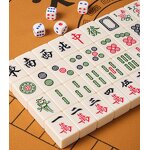Chinese Mahjong Tiles Manufacturer - 144pcs High-Density PVC with Red Green Patterns for Gatherings