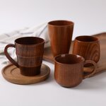 Wooden Coffee Mug Manufacturer - Walnut Acacia Creative Modern Design Handle for Business Gifts