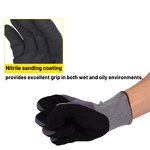 Nitrile Coated Gloves Manufacturer - 15 Gauge Seamless Grey Nylon Spandex Sandy Palm