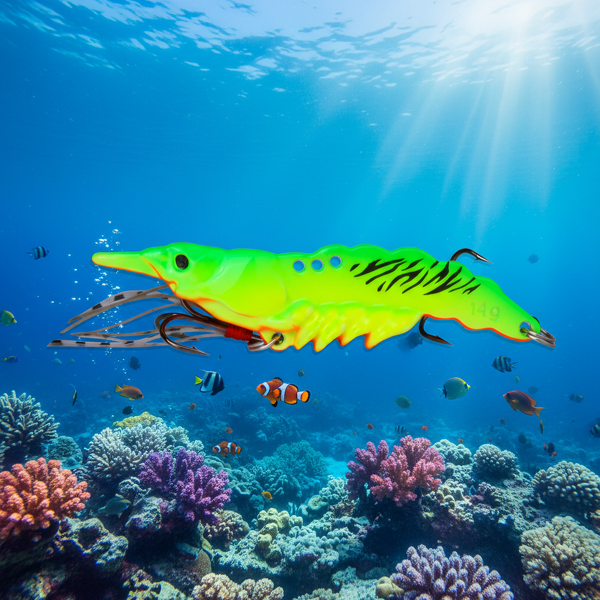 Shrimp Lure Manufacturer - Zinc Alloy 7g with Hooks Hard Bait for Freshwater Saltwater Fishing