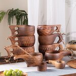 Wooden Coffee Mug Manufacturer - Walnut Acacia Creative Modern Design Handle for Business Gifts